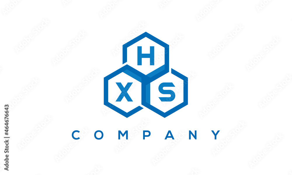 HXS three letters creative polygon hexagon logo	