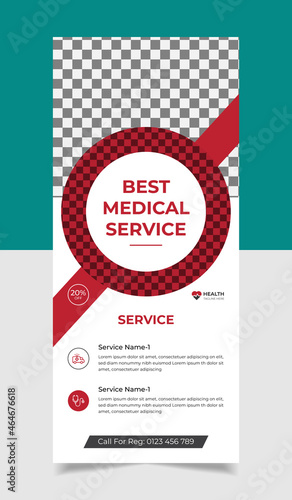 Medical and dental roll-up banner design. Healthcare banner. Stand banner template photo