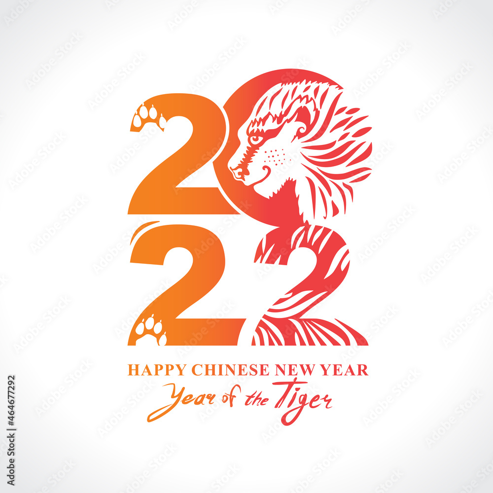 Vector New Year template 2022 and Tiger. Year of tiger 2022 on the Chinese calendar. Black Tiger Zodiac symbol. Chinese New Year. Vector illustration. Vector New Year template 2022 and Tiger. Year of tiger 2022 on the Chinese calendar. Black Tiger Zodiac symbol. Chinese New Year. Vector illustration.