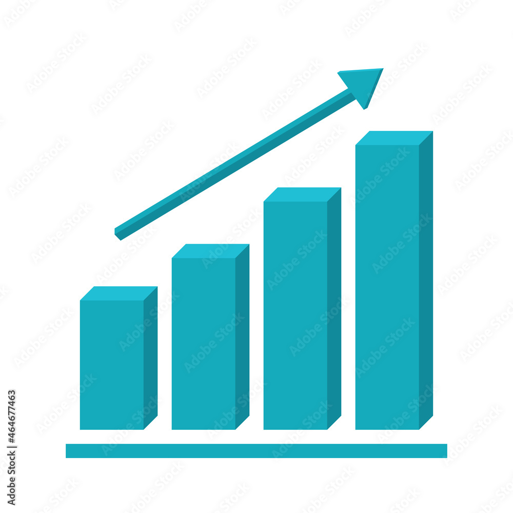 3D Graph icon clipart vector business infographic 3D Graph icon clipart vector business infographic