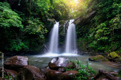 Fototapeta Naklejka Na Ścianę i Meble -  Sapan Waterfall at Sapan village, Boklua in Nan Province, Thailand.