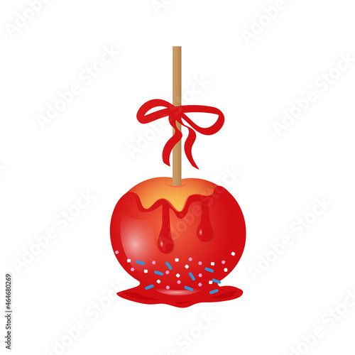 Caramel apple. Stock vector graphics.