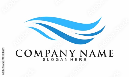 Simple wave illustration vector logo