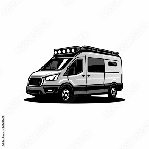 RV camper van isolated illustration vector