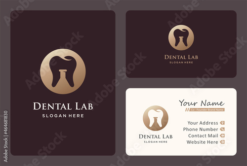 dental lab logo design in a golden color.