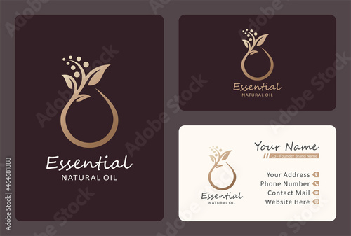 natural skin nutrition logo design with business card template.