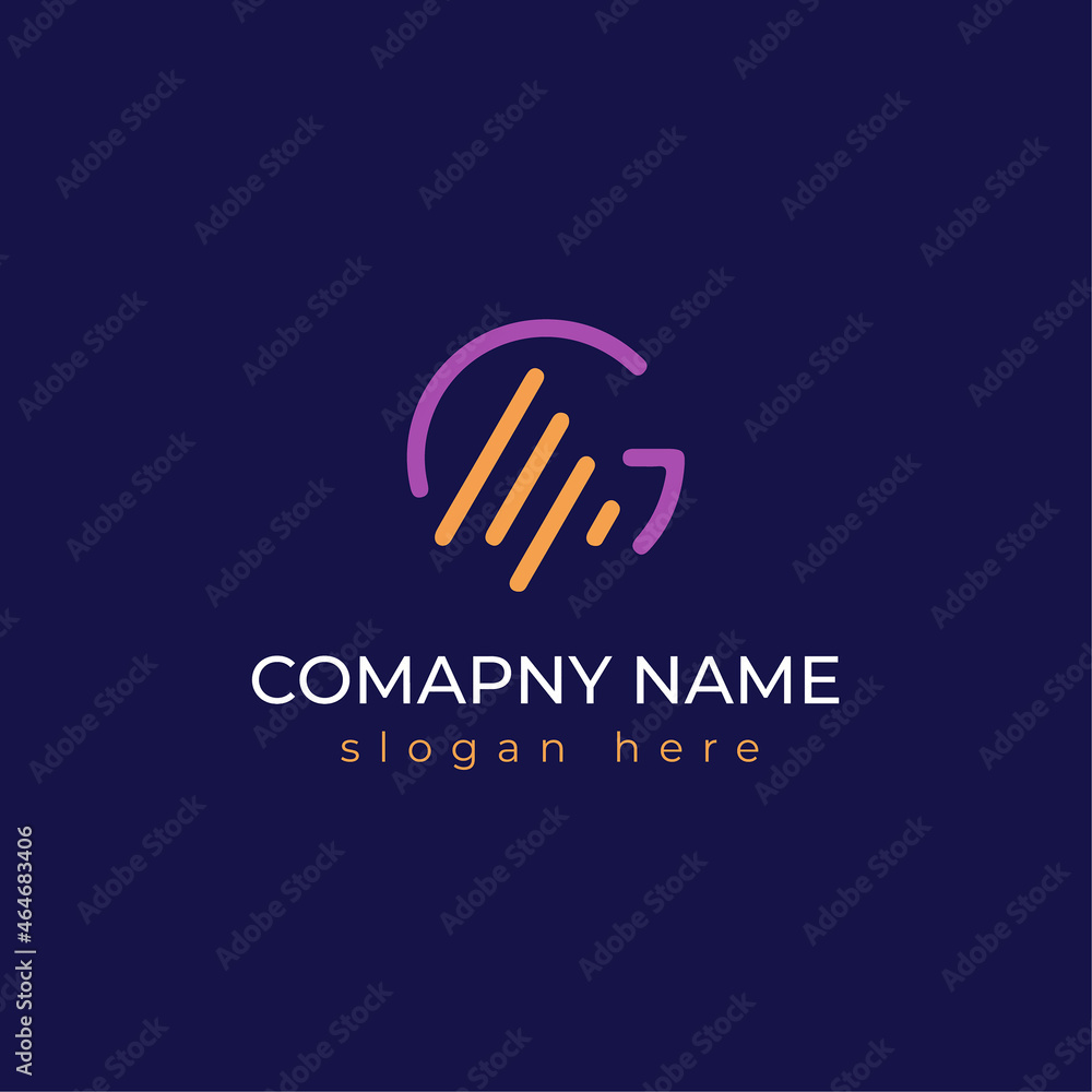 Obraz premium creative music logo template design