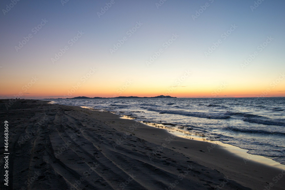 beautiful sunset on a beach Rinia, close to durres, Albania