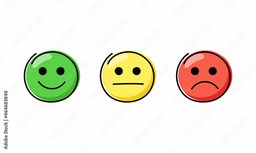 Set of emotions faces. Feedback scale. Vector illustration Set of emotions faces. Feedback scale. Vector illustration