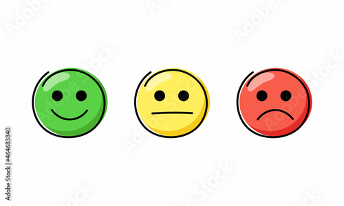 Set of emotions faces. Feedback scale. Vector illustration