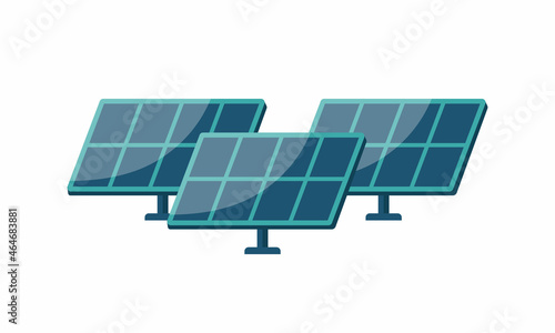 Solar panels isolated on white background. Vector illustration