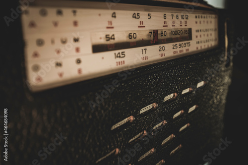 Close up of vintage radio