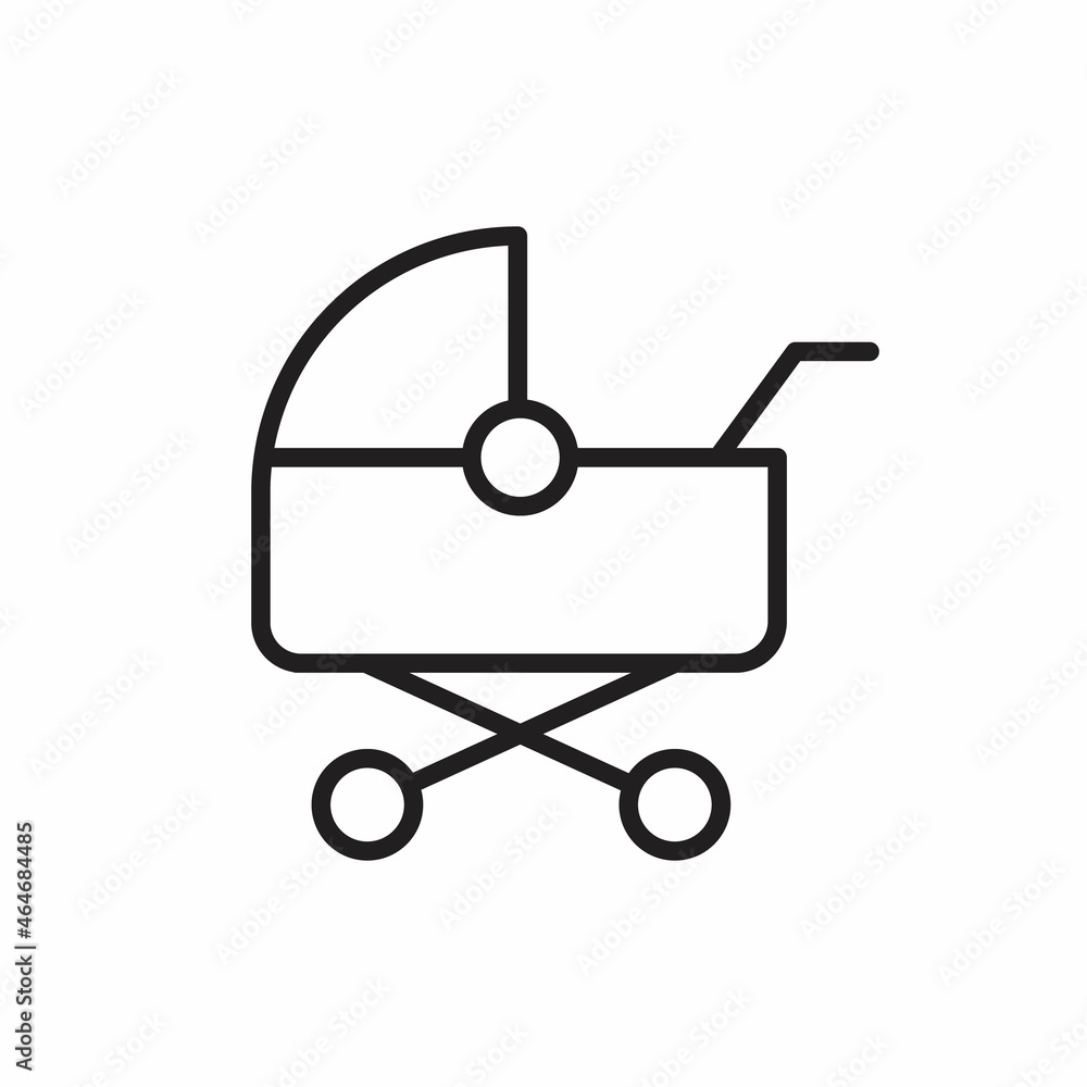 Baby stroller icon isolated on white background. Baby carriage, buggy, pram, stroller, wheel Baby stroller icon isolated on white background. Baby carriage, buggy, pram, stroller, wheel