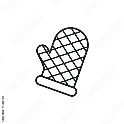 Black Oven glove icon isolated on white background. Kitchen potholder sign. Cooking glove
