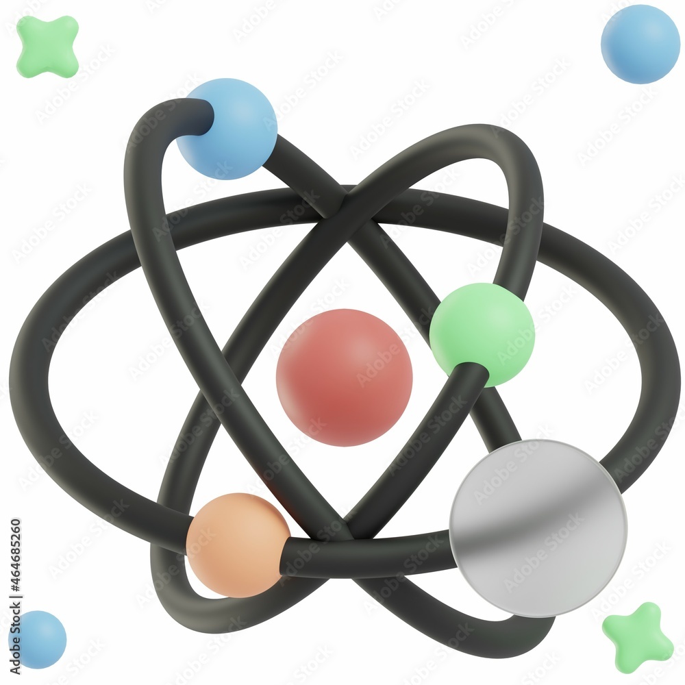 Atom - 3D School Icon or Illustration Pack Atom - 3D School Icon or Illustration Pack