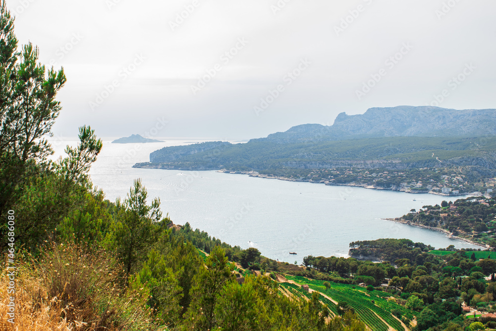 view of the sea and mountain of cassis