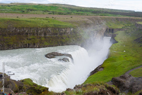 Gullfoss falls in summer season view  Iceland