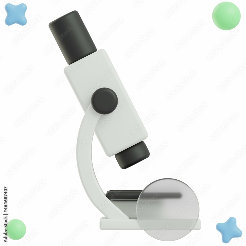 Microscope - 3D School Icon or Illustration Pack Microscope - 3D School Icon or Illustration Pack