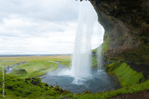 Seljalandsfoss falls in summer season view  Iceland