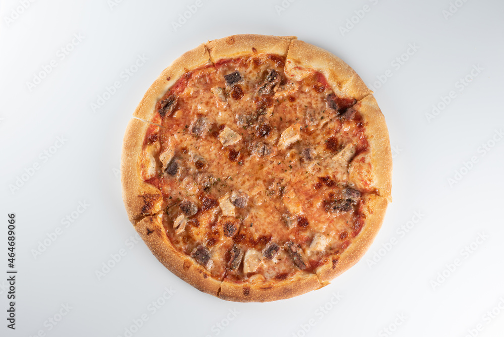 pizza on grey background pizza on grey background