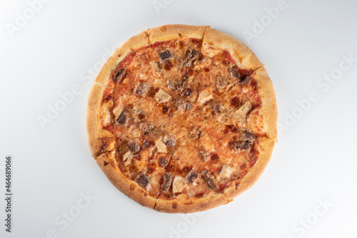 pizza on grey background