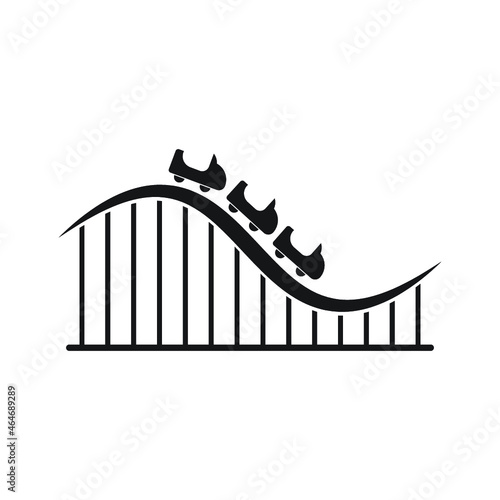 Roller coaster track icon. Simple illustration of roller coaster track