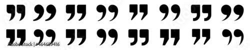 quote mark collection. black quotes icon set. Speech mark. inverted commas symbol. vector illustration