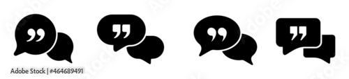 chat bubble  quotes icon set. quote mark collection. Speech mark. inverted commas symbol. vector illustration 