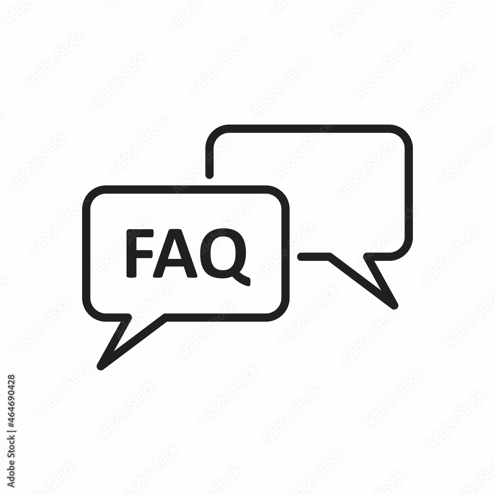 FAQ information sign icon. Help speech bubble symbol. FAQ information sign icon. Help speech bubble symbol.