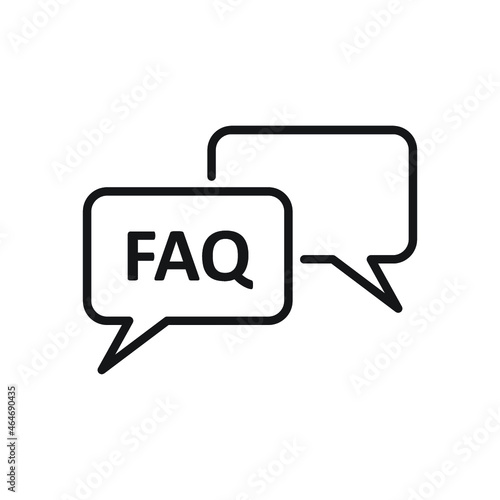 FAQ information sign icon. Help speech bubble symbol.