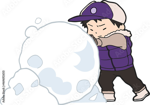 雪だるま作り【男の子】