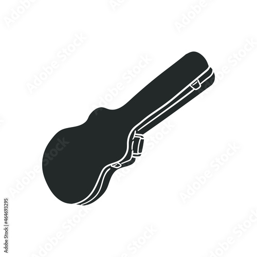 Guitar Case Icon Silhouette Illustration. Musician Tools Vector Graphic Pictogram Symbol Clip Art. Doodle Sketch Black Sign.