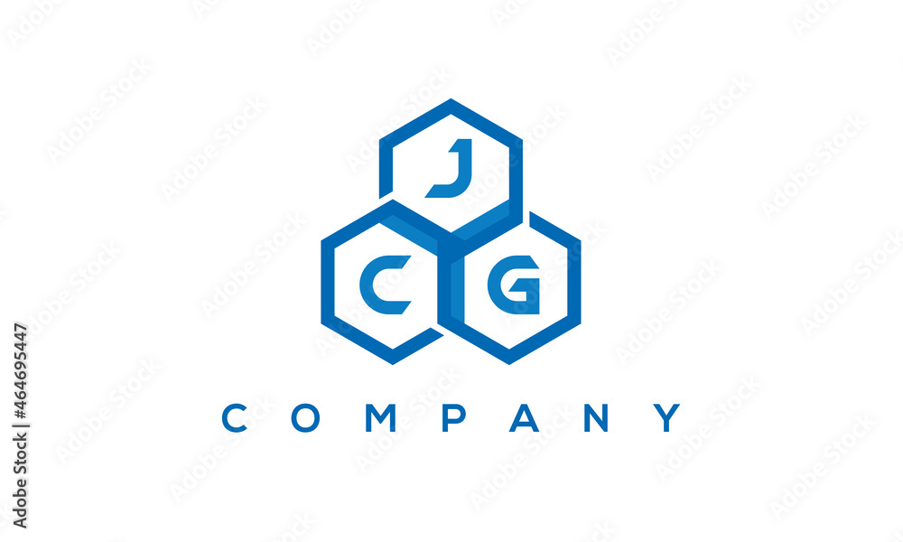 JCG three letters creative polygon hexagon logo JCG three letters creative polygon hexagon logo