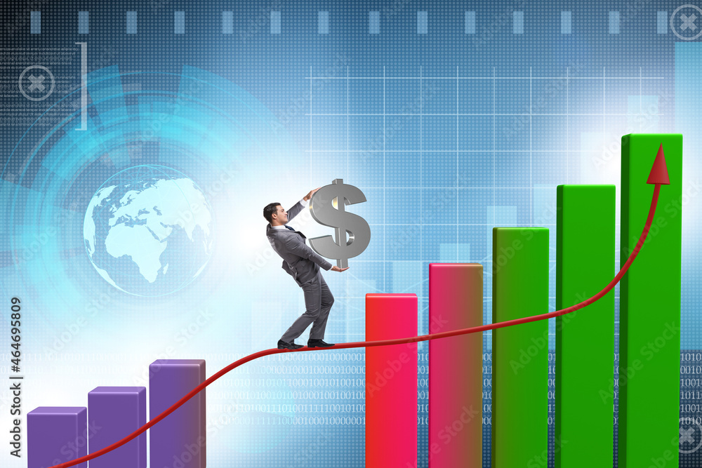 Businessman in forex market trend concept Businessman in forex market trend concept