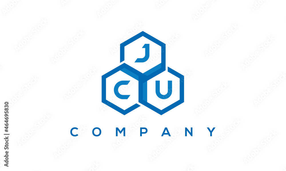 JCU three letters creative polygon hexagon logo JCU three letters creative polygon hexagon logo