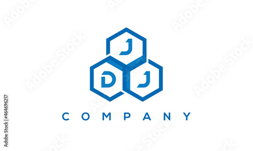 JDJ three letters creative polygon hexagon logo 