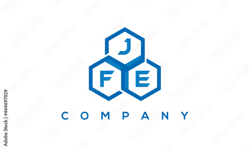 JFE three letters creative polygon hexagon logo	