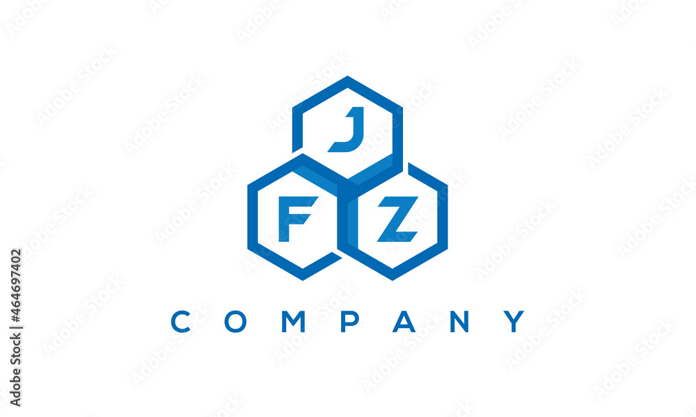 JFZ three letters creative polygon hexagon logo JFZ three letters creative polygon hexagon logo