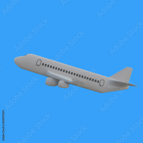 commercial airplane take off 3d object