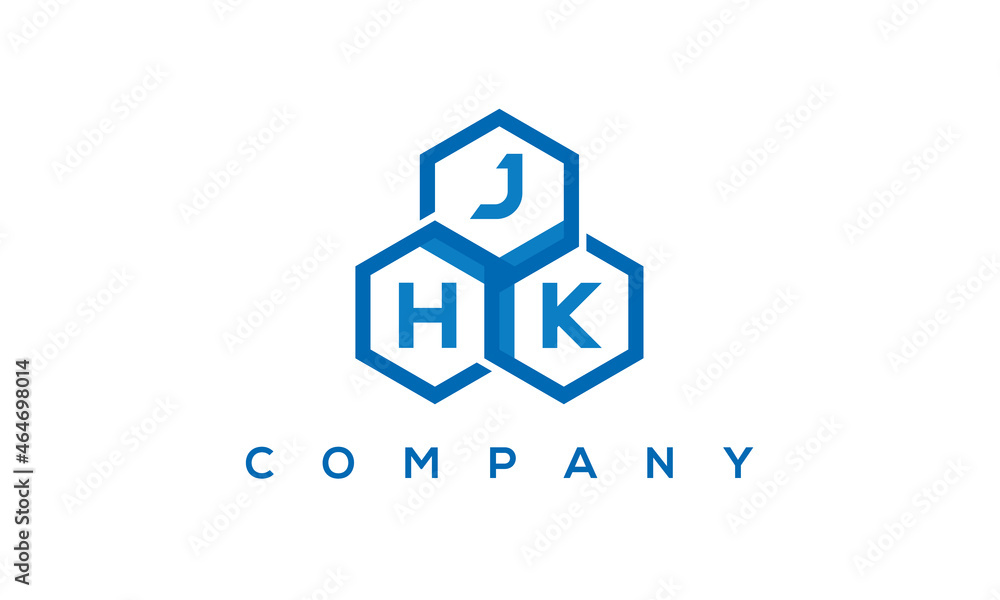 JHK three letters creative polygon hexagon logo	