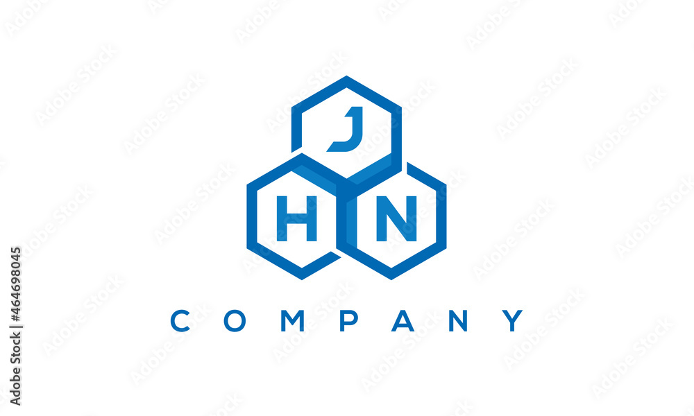 JHN three letters creative polygon hexagon logo	