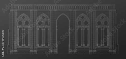 Gothic architecture graphically, vector illustration.