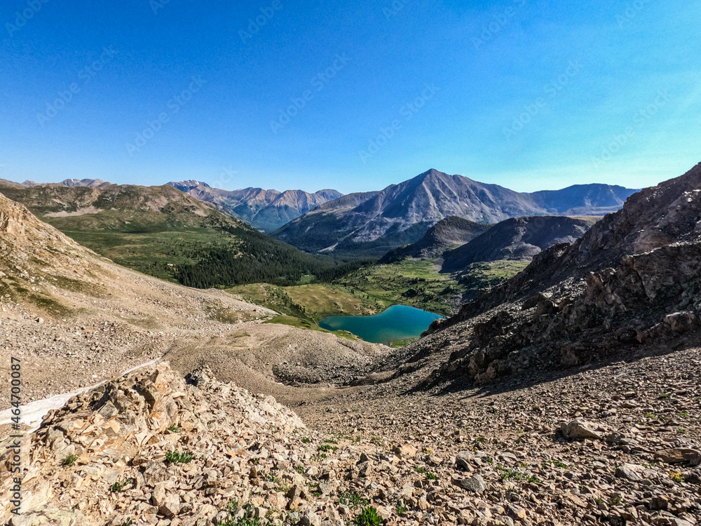 Beautiful sceneries along the Lake Ann Pass, Collegiate West on the 485 mile Colorado Trail, Colorado