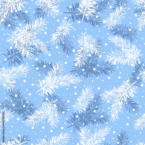 Pine twig seamless pattern. Winter print.