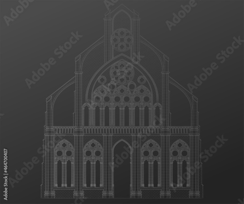 Gothic architecture graphically, vector illustration.