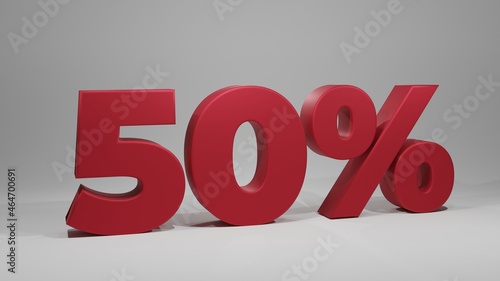50% disocunt for selling your item on marketplace, 3d rendering 50% discount