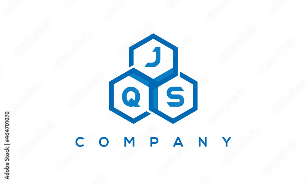 JQS three letters creative polygon hexagon logo JQS three letters creative polygon hexagon logo