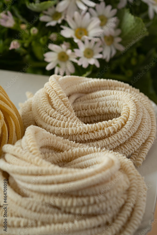 tipica pasta fresca fatta a mano (truccoli pici) tipica pasta fresca fatta a mano (truccoli pici)