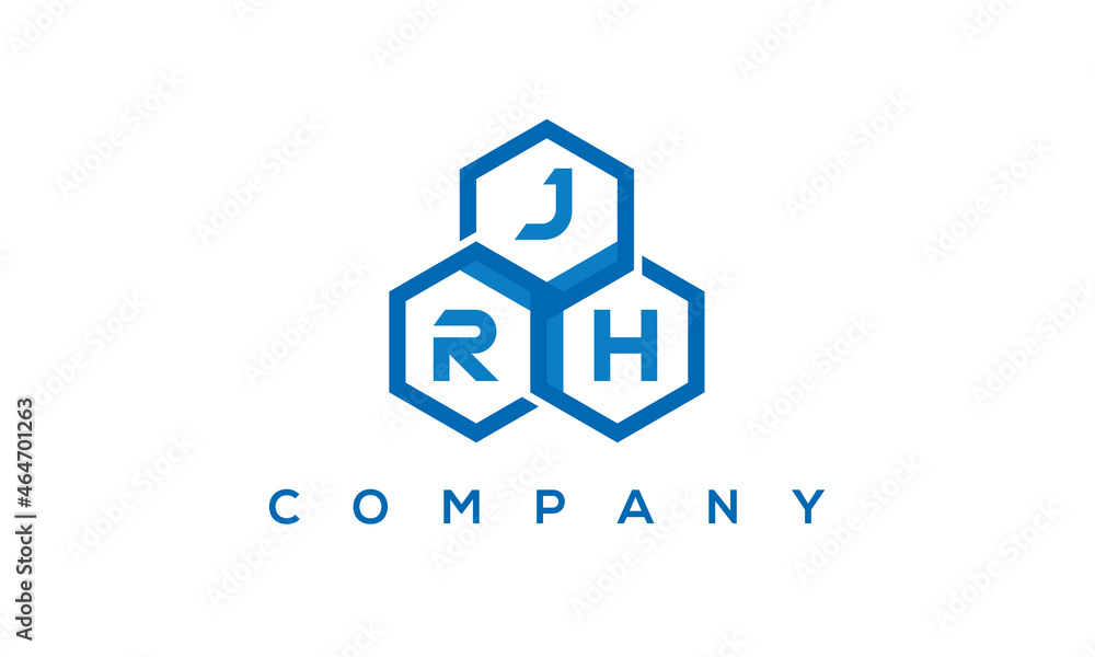 JRH three letters creative polygon hexagon logo JRH three letters creative polygon hexagon logo