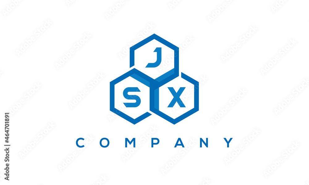 JSX three letters creative polygon hexagon logo JSX three letters creative polygon hexagon logo